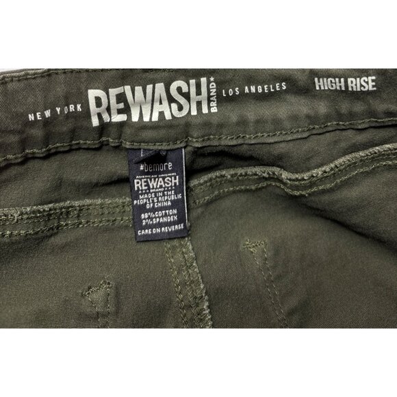 Rewash Womens High Rise Cargo Pants Size 5/27 Skinny Olive Green Cotton Blend - Picture 7 of 8